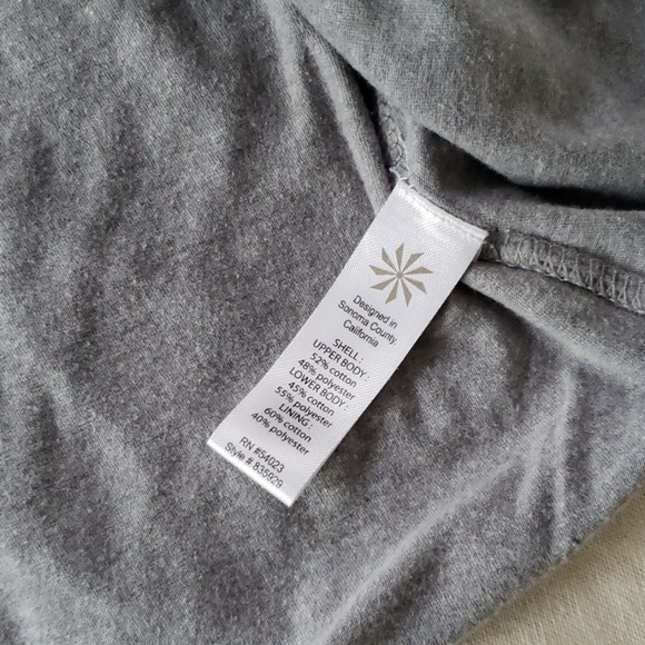 Athleta Dhara‎ Burnout Jersey Dress S Grey Paisley V-Neck Cap Sleeves - Picture 6 of 7